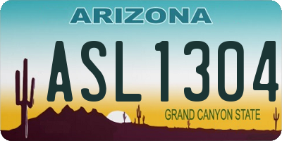 AZ license plate ASL1304