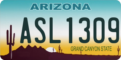 AZ license plate ASL1309
