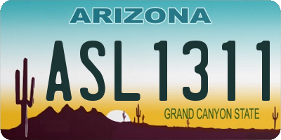 AZ license plate ASL1311
