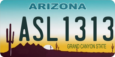 AZ license plate ASL1313
