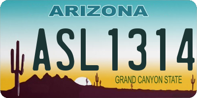 AZ license plate ASL1314