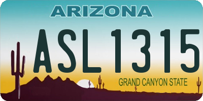 AZ license plate ASL1315