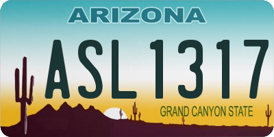 AZ license plate ASL1317