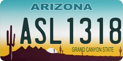 AZ license plate ASL1318