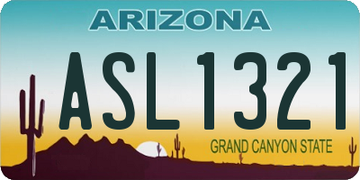 AZ license plate ASL1321