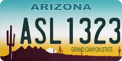 AZ license plate ASL1323