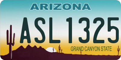 AZ license plate ASL1325