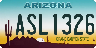 AZ license plate ASL1326