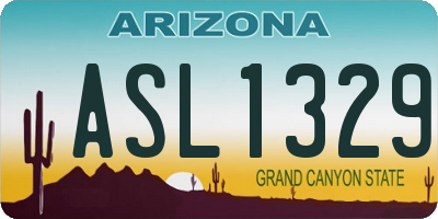 AZ license plate ASL1329