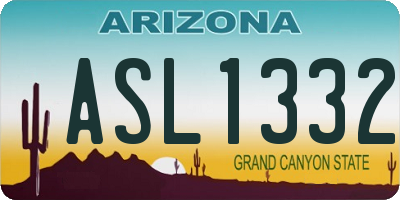 AZ license plate ASL1332