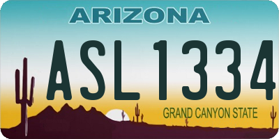 AZ license plate ASL1334