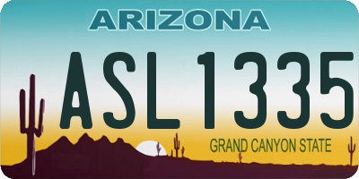 AZ license plate ASL1335