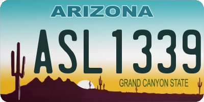 AZ license plate ASL1339