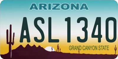 AZ license plate ASL1340