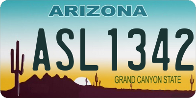 AZ license plate ASL1342