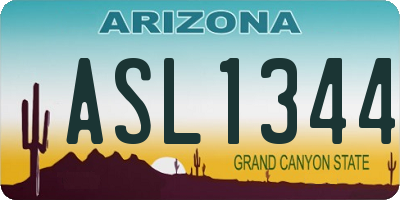 AZ license plate ASL1344
