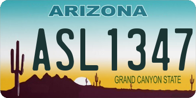 AZ license plate ASL1347