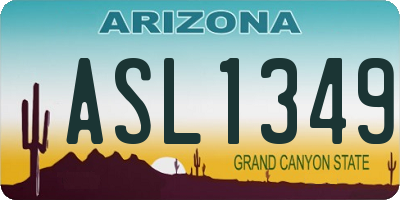 AZ license plate ASL1349