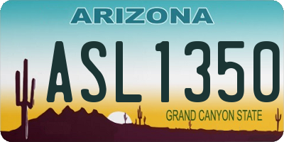 AZ license plate ASL1350