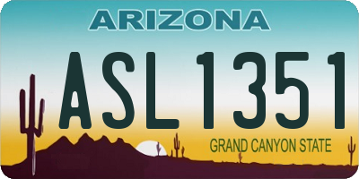 AZ license plate ASL1351