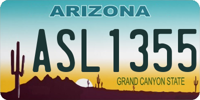 AZ license plate ASL1355