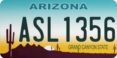 AZ license plate ASL1356