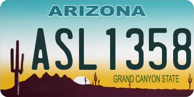 AZ license plate ASL1358