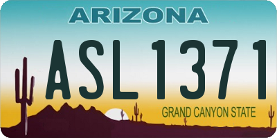 AZ license plate ASL1371
