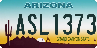 AZ license plate ASL1373