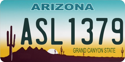 AZ license plate ASL1379