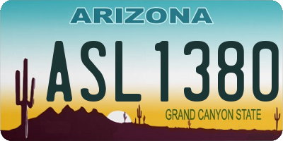 AZ license plate ASL1380