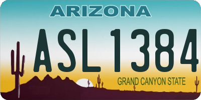 AZ license plate ASL1384