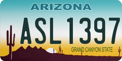 AZ license plate ASL1397