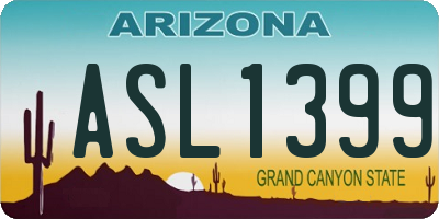 AZ license plate ASL1399