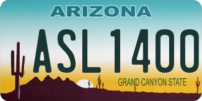 AZ license plate ASL1400