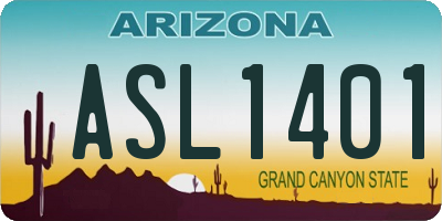 AZ license plate ASL1401