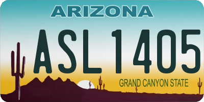 AZ license plate ASL1405