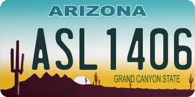 AZ license plate ASL1406