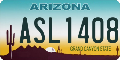 AZ license plate ASL1408