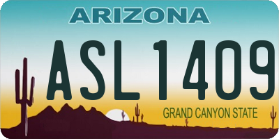 AZ license plate ASL1409