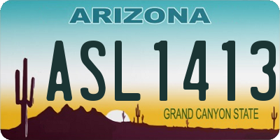 AZ license plate ASL1413