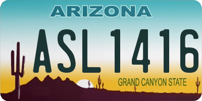 AZ license plate ASL1416