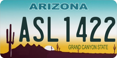 AZ license plate ASL1422