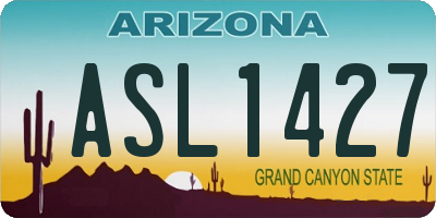 AZ license plate ASL1427