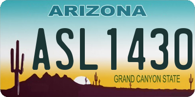 AZ license plate ASL1430