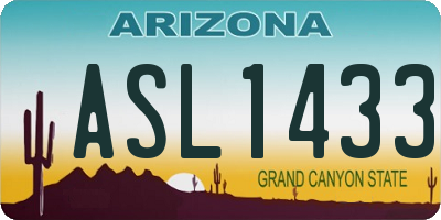 AZ license plate ASL1433