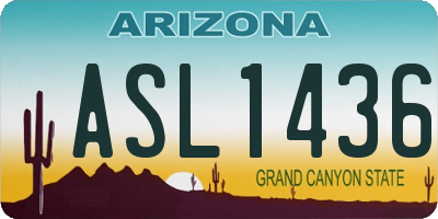 AZ license plate ASL1436