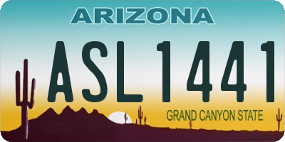 AZ license plate ASL1441