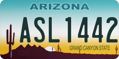 AZ license plate ASL1442