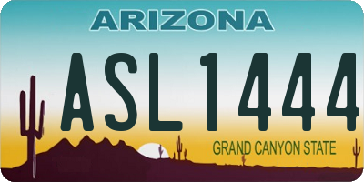 AZ license plate ASL1444